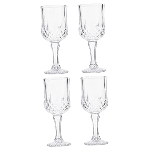 VINTORKY Copas De Vino De Cristal Esmeriladas Pequeñas 4 Piezas Vidrio Sin Plomo Aptas Para Fiestas Banquetes y Uso Doméstico