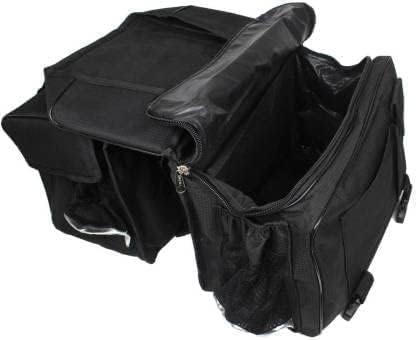 Image of 60Ltr Both Side Motorcycle Saddle Bag Both Side | Dual Side Touring Luggage Bag | Waterproof Heavy Duty | Universal Fit for RE All Bikes Meteor, Classic, Hunter (Black Saddle 60Ltr)