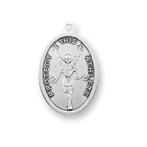 WJH Silver Tone Patron of Sports Saint Sebastian Track Athlete Medal, 1 Inch