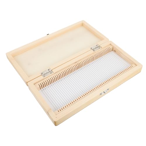Caja de madera con 50 ranuras numeradas para proteger muestras de laboratorio