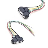 Ypoyney 2 PCS Throttle Body Pigtail, 6 Way 6 Pin Throttle Position Sensor Repair Connector, Heat Resistant Plug and Play Wiring Harness Plug Replace #90980-11858, Standard Repair Accessories (Black)