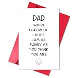 LYMEQING Funny Dad Father’s Day Card from Kids Daughter Son, Prank Father’s Day Card for Dad Stepdad, Humorous Gift for Daddy (When I Grow Up, I Hope I Am as Funny as You Think You Are)