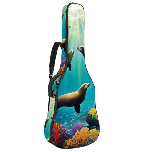 Sac de transport pour guitare acoustique 104,7 cm imperméable à poches et motif