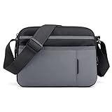メッセンジャーバッグ メンズ ナイロン ショルダーバッグ 大容量 A4 無地 (グレー)
