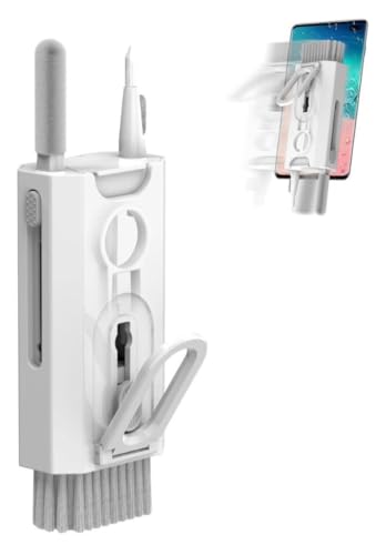 Kit Limpeza 8 em 1 Premium – Para Teclado, Fones de Ouvido e Telas com Escova, Flanela de Microfibra e Suporte Celular