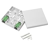 GELRHONR FTTH Fiber Panel Box Enclosure,2 Core Fiber Optic Terminal Distribution Junction Box Double-Port SC/APC Type Panel Fiber Box ABS Plastic Outdoor Waterproof Dustproof DIY Case