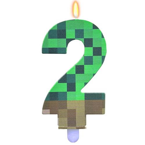 ParPix Velas de cumpleaños Pixel 1 cumpleaños (números 2)