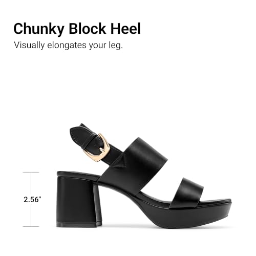 Image of DREAM PAIRS Women's Comfort Chunky Heel Sandals - Platform Block Heels with Adjustable Buckle, Stylish & Comfortable for Daily Wear, Work, & Party Events