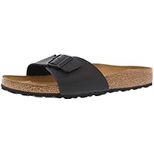 Birkenstock Womens Madrid Birko-Flor Sandal, Black Birko-Flor, 42 M EU/11-11.5 BM US