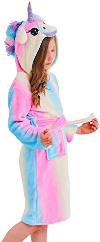 Doctor Unicorn Soft Unicorn Hooded Bathrobe Sleepwear with Stripe