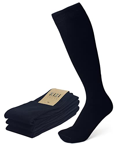 4 Paia Calze Lunghe Uomo Blu in Cotone Calde e Confortevoli - Made in Italy - Confezione da 3, 4 o 6 PAIA (KIZICalze) (Taglia 43-46, 4 Paia Blu)