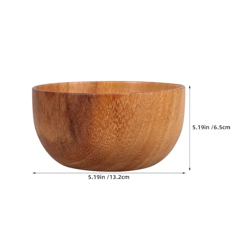 Bol en bois d'acacia de 13 cm anti-brûlure pour soupe chaude et ramen