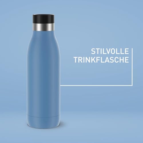 Emsa Bludrop Isolier-Trinkflasche, 0,5 Liter, 100% dicht, Quick-Press Verschluss, Ergonomischer 360° Trinkgenuss, 12h warm, 24h kühl… – Ansicht 6