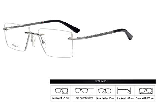 Image of Circleperson Rimless Pure Titanium Eyeglasses frames Square Light Weight