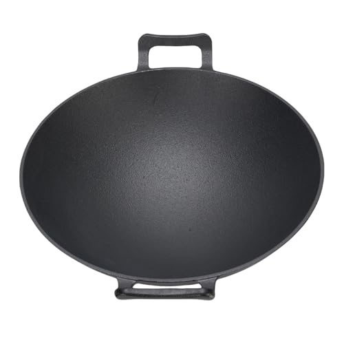 Wok de hierro fundido 32 cm redondo con doble asa miniatura 3