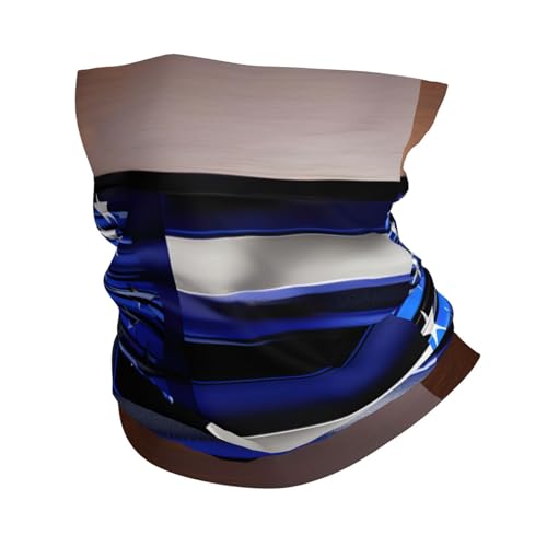 American Thin Blue Line Flag print Neck Gaiter Face Mask,Sun Cooling Scarf,Balaclava Bandana Cover for Men Women