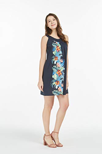 Image of Matchable Family Hawaiian Luau Men Women Girl Boy Clothes in Orchid Paradise Navy