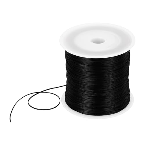 DMiotech Elastic String for Bracelets, 0.8mm Stretch Bead Cord for Jewelry Making, Necklaces and Bracelet Making Black, 120m
