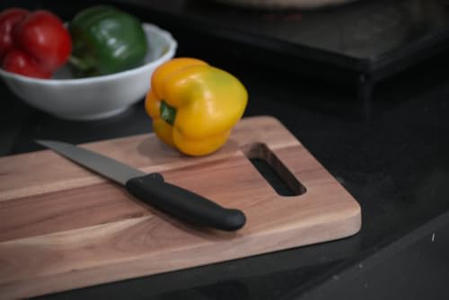 Image of Large Natural Acacia Wood Chopping Cutting Board for Kitchen Vegetables, Fruits & Cheese, BPA Free, Eco-Friendly, Anti-Microbial Durable and Easy to Clean (38 x 22cm)