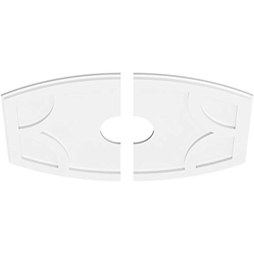 Image of Ekena Millwork CMP34X22KY2-06000 Kailey Architectural Grade PVC Contemporary, Two Piece Urethane Ceiling Medallions 34 inchW x 22 5 /8 inchH x 6 inchID x 18 1 /4 inchC x 1 inchP