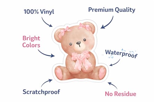 Image of 30 Coquette Aesthetic Pink Sticker Pack for Laptop Water Bottle Phone Skateboard - Cute Kawaii Bow Cherry Flower Teddy Girl Vinyl Stickers Waterproof Scratchproof No Residue Decals for Teens Women