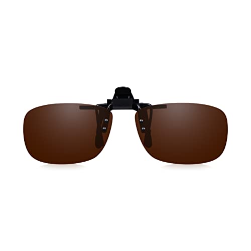 Read Optics Clip-on-Sonnenbrille über verschreibungspflichtigen und nicht verschreibungspflichtigen Brillen mit einfacher Befestigung, polarisiertem UV-Schutz, hochklappbaren, randlosen, Gläsern
