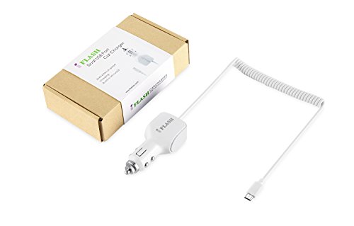 Iflash 24W / 2.4A + 2.4A (4.8A Max) Dual Port Usb Car Charger With Built-In Micro Usb Cable Compatible For Samsung Galaxy S6 Plus / S6 Edge / S6 S5 S4 S3 S2, Note 5 4 3 2 (White) #TOP4