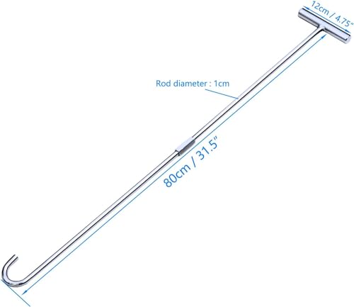 Young Wolf Robuster 80 cm massiver Stahlstab-Abzieher mit verchromtem J-Haken (1)