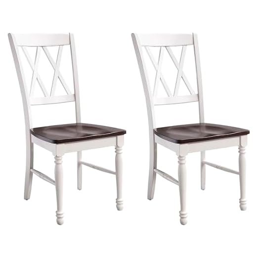 Crosley Furniture Shelby Dining Chairs (Set of 2), Distressed White