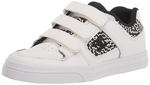 Dc Boy's Youth Pure V Skate Shoe, Black/White Print, 1 Little Kid #TOP21