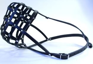 Muselière cuir souple pour chien anti frottement pour Dogue de Bordeaux noir