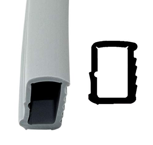 SN-TEC Universal Stahlzargendichtung, Türdichtung SNZ 1110, Breite: 10mm, Höhe: 16mm zum einstecken, Farbauswahl: Weiß/Grau (5 Meter, Grau)