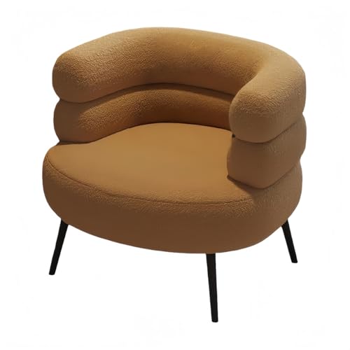 KUBERAS 北欧風 スツール 1人掛け ソファ ファブリックチェア 羊羔? コンパクト リビング 寝室 くつろぎ インテリアチェア 一人用ソファー ひとりがけ椅子 (カーキ,ラテックス座布団)