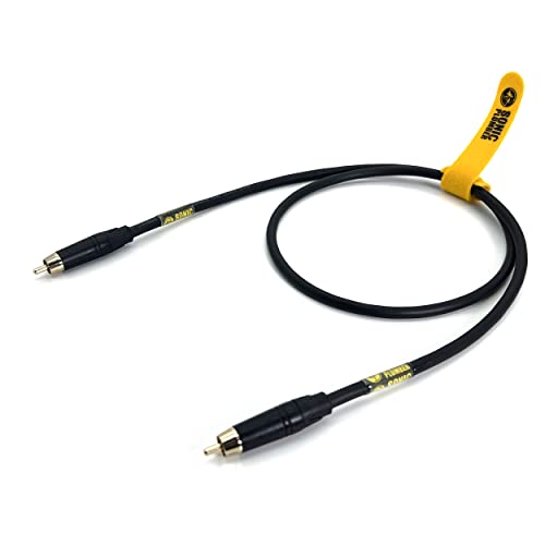 Image of Sonic Plumber Black and Gold RCA Interconnect Cable with Cable Tie (5m / 16.4ft)