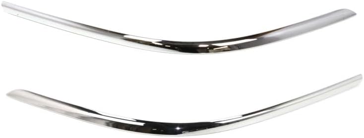 KarParts360 For Lincoln Town Car 2003-2011 Bumper Molding Driver And Passenger Side | Pair | Front | Chrome | Replacement For FO1058278, FO1059278 | 3W1Z17C829BA, 3W1Z17C829AA