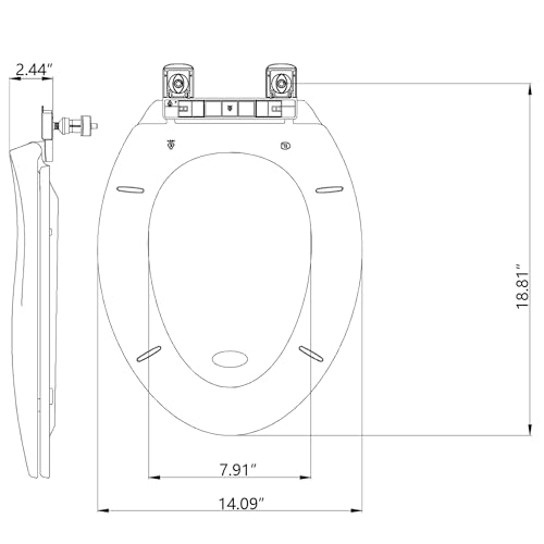 Elongated Toilet Seat, Soft-Slow Close, 19 Inch Elongated Toilet Seat For Elongated Toilets, Quiet-Close Lid And Seat, Easy To Install And Clean, Never Loosen, White