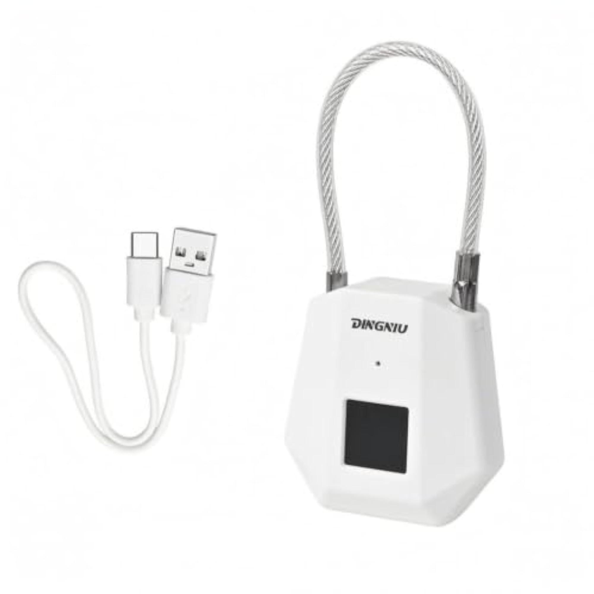 Cut-Resistant Biometric Lock with Braided Shackle, Keyless