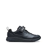 Clarks Boy's Steggystride K Sneaker, Piel Negra, 8/8.5 UK Child