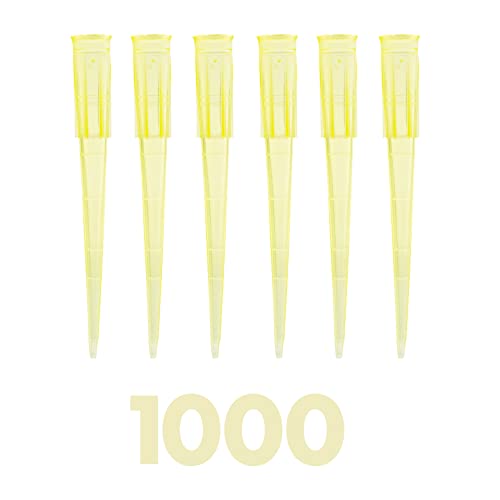Image of Kashi Scientific 200uL Universal Non-Filter Pipette Tips, Sterile Low Binding Yellow Pipet Tips with Graduation, DNase /RNase Free [200uL, 1000pcs]