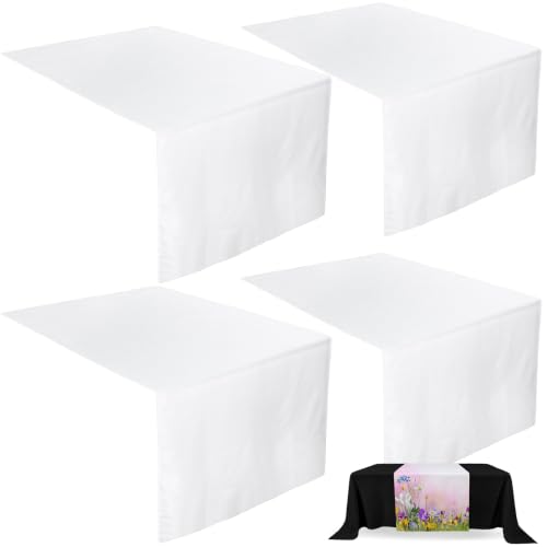 Breling 1 Pcs White Sublimation Table Runner Blank, 24 X 72 Inch