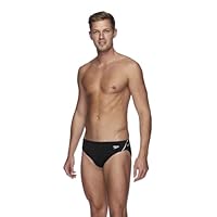 Speedo Men's Endurance + 5cm Logo Brief, Black/White, 14