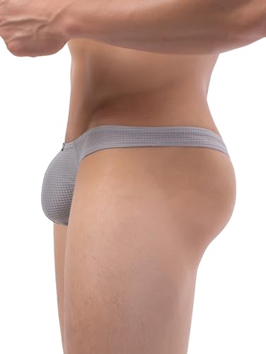 iKingsky Men's Bright Color Thong Breathable T-back Underwear Low Rise Bulge Under Panties for Men2