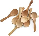 20 Pack 3.5'' Mini Wooden Spoons, Tiny Teaspoon for Honey/Jars/Sugar/Spices, Reusable Kitchen Supplies, Coffee/Yogurt/Ice Cream Tools (Light Brown)