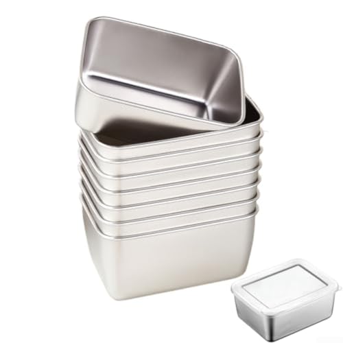10pcs Food Storage Containers with Lids, Stainless Steel Kitchen Storage Containers Airtight Leakproof for Meal Prep Baby Food Freezing Dishwasher Safe