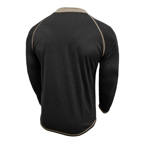 Mens Henley Shirts Long Sleeve Casual Classic Button T-Shirt Lightweight Stylish Pullover Tees Top4