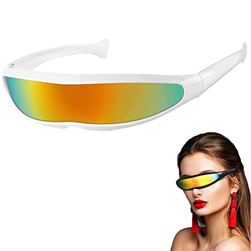 flintronic Lunettes Futuriste, Lunettes de Soleil Cyclope Étroites pour Fête, Lunette Cyberpunk Lunettes de Soleil Drole Alien Cyclops, Alien Costume Alien Lunettes de Soleil Cover