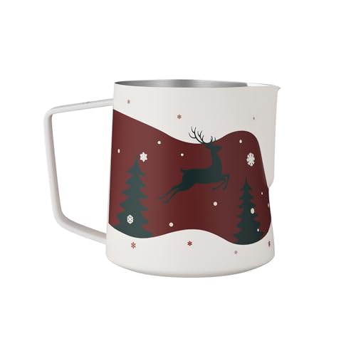 MHW-3BOMBER Milchkännchen 400ml Edelstahl, Profi Milchkanne für Barista, 15oz Milchschaumkännchen für Espresso und Latte Art, mit Hawksbill-Mündung Design, Barista Zubehör, Glossy, Modell: P