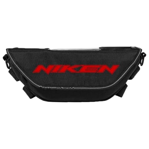 Bolsa manillar de motocicleta Niken GT con bolsillo transparente y compartimento negro