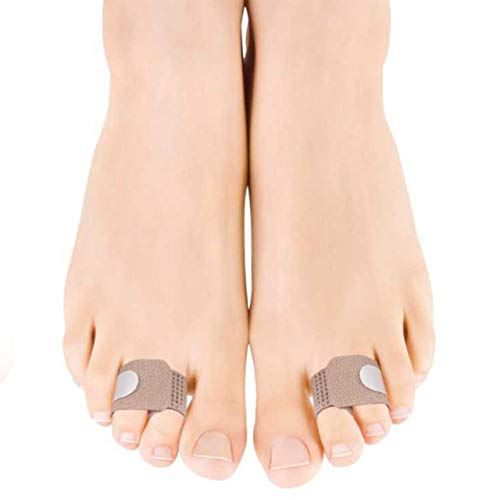 Toe Straightener Brace Splint Wrap for Hammer Toes, Overlapping Toes and Broken Toe Splint to Correct Bent Toes â€“ Superior Toe Tape for Men and Women (1 Pair) (Tan)