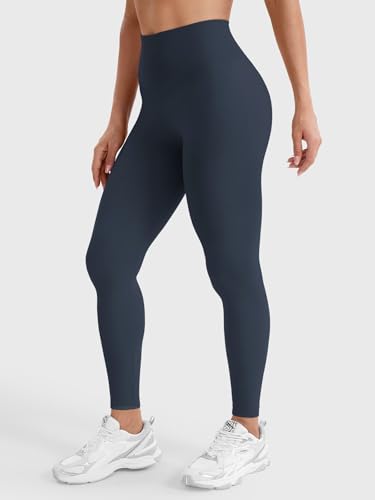 YEOREO Damen Sport Leggings Invisible Scrunch Butt Gym Leggings Hoch Taille Yoga Legging Booty Workout Leggings Booty Lifting Po Push Up Gym Sporthose Tief Marineblau M